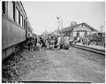 Image of Japanese Americans boarding train for Minidoka War Relocation Center, Puyallup, 1942