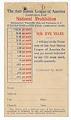 Image of Anti-Saloon League of America subscription card, circa 1910