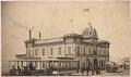Image of Front Street Cable Railway Company power house and cable cars, Seattle, circa 1890