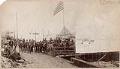 Image of Men posing outside Jewel Saloon after Great Seattle Fire, June 1889