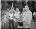 Image of Winners of pie eating contest with judges, Seattle, August 3, 1947