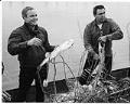Image of Marlon Brando and Bob Satiacum on Puyallup River, March 2, 1964