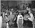 Image of Makah tribal dancers at State Capitol building, Olympia, March 3, 1964