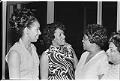 Image of Myrlie Evers-Williams talking with reception attendees, Seattle, April 25, 1970
