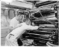 Image of Workers operating color press at Cello Bag Co., Seattle, July 1955