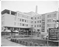 Image of Visitors lined up outside new Ballard General Hospital, Seattle, November 28, 1954
