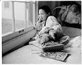 Image of Young patient looking out of window at Firland Sanatorium, Seattle, December 1, 1954