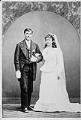 Image of Edward and Abbie Denny Lindsley posing for wedding portrait, Seattle, 1877
