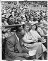 Image of Jehovah's Witnesses in bleachers at Sick's stadium, Seattle, July 10, 1957