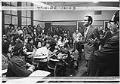Image of Councilman John Miller speaking to group occupying Beacon Hill School, October 12, 1972