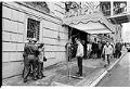 Image of Woman being handcuffed outside the Olympic Hotel, February 17, 1970