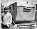 Image of Tom Robbins near his trailer, La Conner, July 13, 1971