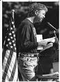 Image of Tom Robbins reading at an anti-censorship event, Seattle, October 3, 1991