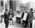 Image of Seattle City Light rate protest outside SeaFirst building, January 9, 1979