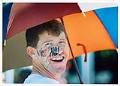 Image of Man with Bumbershoot face paint, Seattle, September 3, 1988