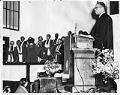 Image of Pastor McKinney listening to choir at Mount Zion Baptist Church, Seattle, March 9, 1958