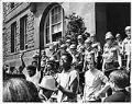 Image of Robert Davis, Jr. leading protest outside SCC, Seattle, May 22, 1969