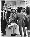 Image of Allan Sugiyama leading OSU demonstration, Seattle, February 9, 1971