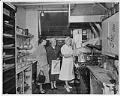 Image of Visitors touring the kitchen of the old Ballard hospital, Seattle, April 20, 1952