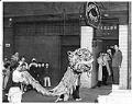 Image of Youth performing Chinese lion dance, Seattle, January 1, 1959