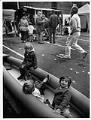Image of Children playing at Fremont Sunday market, Seattle, November 5, 1990