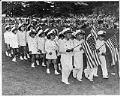 Image of Japanese Baby Drill Team marching at Pow Wow, Seattle, August 12, 1951