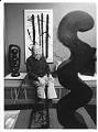Image of George Tsutakawa with art works at his home, Seattle, January 4, 1994