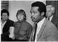 Image of T. J. Vassar discussing teacher's strike, Seattle, September 5, 1985
