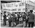 Image of Women marching on International Women's Day, Seattle, March 8, 1975