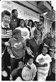 Image of Marine Cpl. Preston Clark with family and friends at his homecoming, Seattle, April 11, 1991