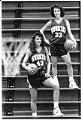 Image of UW women basketball players posing on bleachers, Seattle, March 14, 1991
