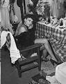 Image of Katherine Dunham sitting in dressing room, Seattle, February 1, 1948