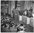Image of Quintet singing with unidentified orchestra, Seattle, circa 1947