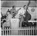 Image of Jazz trio on stage at Basin Street club, Seattle, April 7, 1945