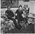 Image of Dick Turpin and his wife sitting with a dog, Seattle, circa 1953