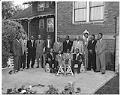 Image of Fraternity brothers posing with house letters, Seattle, July 10, 1949