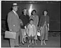 Image of Dr. Ralph Bunche and family on train platform, Seattle, July 7, 1949