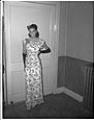 Image of Izzy Smith posing in gown, Seattle, circa 1949