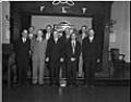 Image of Men posing at Odd Fellows Hall, Seattle, 1951