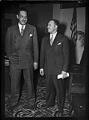 Image of Letcher Yarbrough standing with Thurgood Marshall, Seattle, February 9, 1947