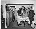 Image of Men around table at Wiseman party, Seattle, circa 1953