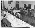 Image of Men sitting at YMCA banquet tables, Seattle, circa 1953