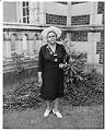 Image of NACWC convention delegate in front of Garfield High School, Seattle, August 1948
