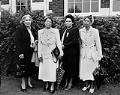 Image of Four NACWC convention delegates in front of Garfield High School, Seattle, August 1948
