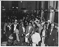 Image of NACWC convention delegates at King Street Station,  Seattle, August 1948