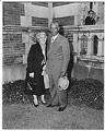 Image of Couple standing outside Garfield High School during NACWC convention, Seattle, August 1948