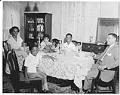 Image of Wilcox family at dinner, Seattle, July 22, 1950