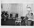 Image of Man and woman seated in a living room, Seattle, circa 1956