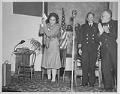 Image of Woman and two men celebrating at Mount Zion Baptist Church, Seattle, October 14, 1944