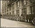 Image of Motorcycle police squad outside station, Seattle, October 22, 1914
